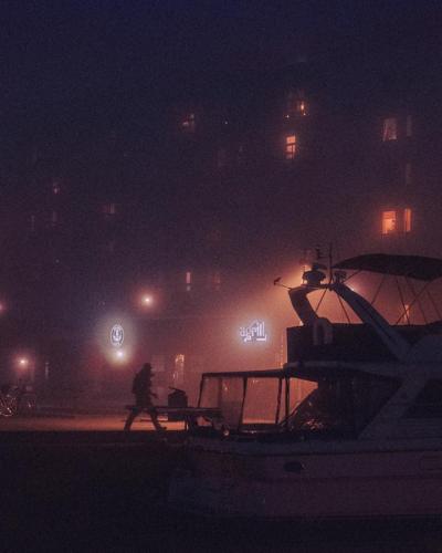 Cinematic nattljus i Västerås Sverige