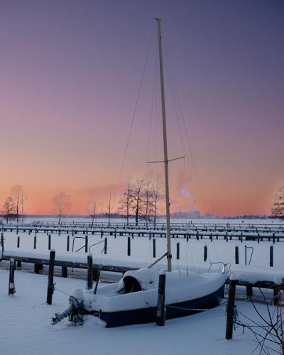 Vinter vid Mälaren i Västerås