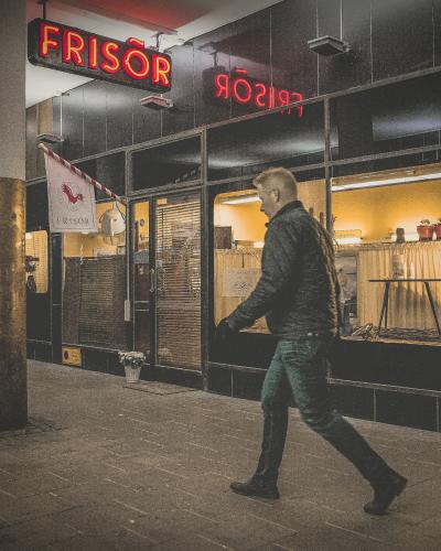 På väg till frisören